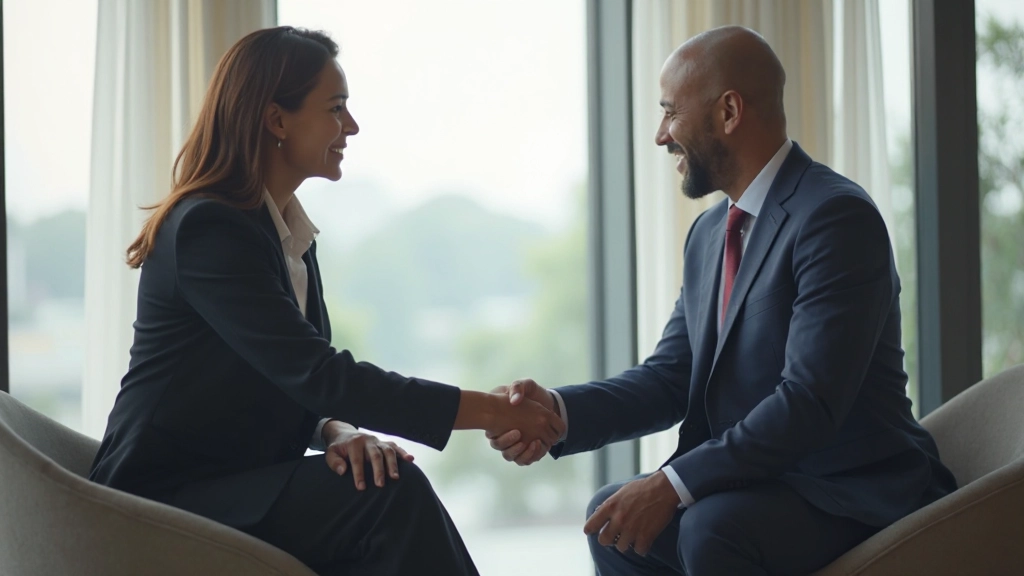 Professional HR team conducting recruitment interview in modern office environment with collaborative atmosphere
